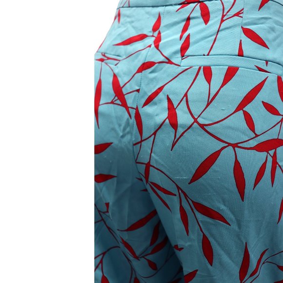 DVF DIANE VON FURSTENBERG WIDE LEAF PRINT PANTS TROUSERS SIZE 6 - Picture 10 of 10